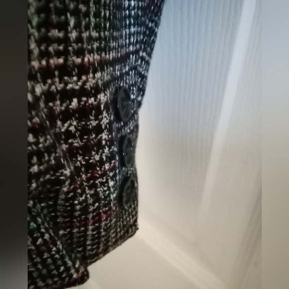 Lady’s CHRISTIAN DIOR Separates | Black/Red/White Tweed Blazer | Size 12P - Picture 3 of 5